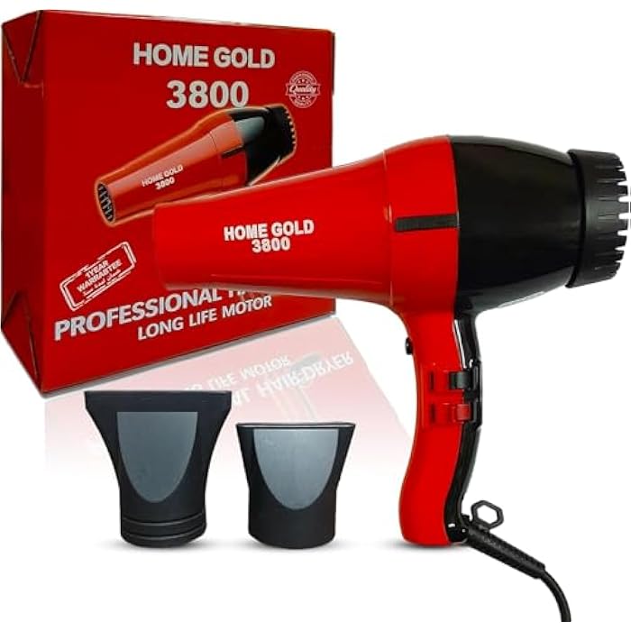 مجفف الشعر الاحترافي هوم جولد (Home Gold HG-3800) - القوة القصوى لتجفيف وتصفيف فائق السرعة