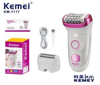ماكينة إزالة الشعر Kemei 7117 الأصلية (2 في 1) - أداء قوي ونعومة تدوم لأسابيع