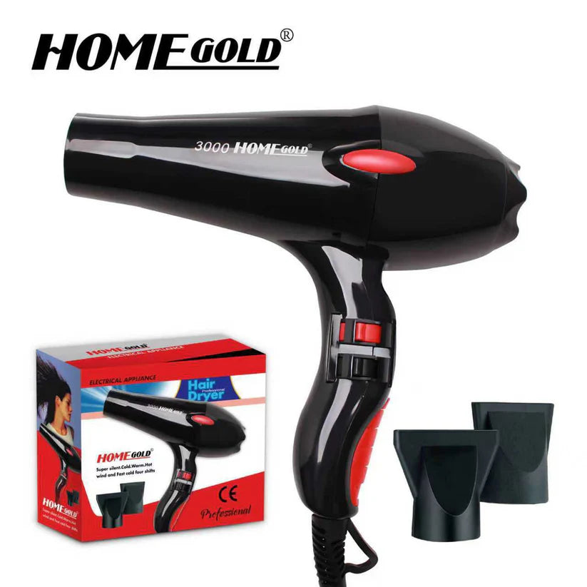 مجفف الشعر الاحترافي هوم جولد (Home Gold HG-3000) - أداء قوي وتصميم عصري مريح