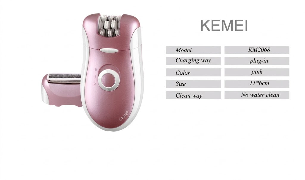 ماكينة الحلاقة النسائية 2 في 1 من كيمي - Kemei KM-2068